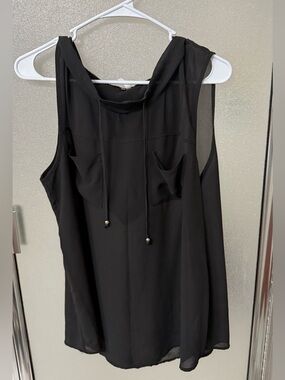Maurice’s Studio Y Black Sleeveless Hooded Blouse from 2013 ish XXL